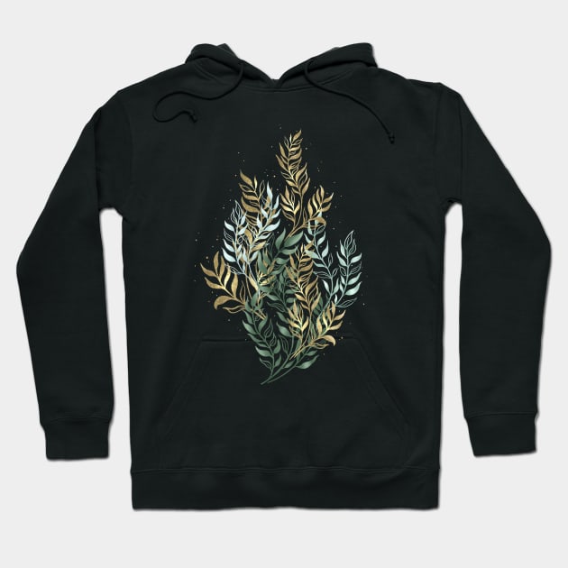 Delicate golden leaves Hoodie by Incredible worlds